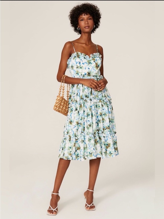 Badgley Mischka Dresses & Skirts - Badgley Mischka Ruffle Sweet Tea Midi Dress